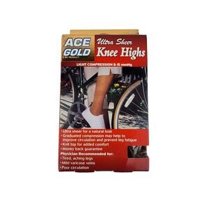 ACE Women Light Compression Knee High Stockings Leg Socks Pain Relief Medium
